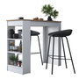 Hanah Home Mesa de Cocina Escandinava Nogal y Blanco